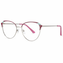 Load image into Gallery viewer, 54007 The Cat Eye Anti Blue Light Optical Metal Glasses Frames Women Computer Eyeglasses