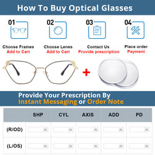 Load image into Gallery viewer, 54008 Metal Cat Eye Women Anti Blue Light Optical Glasses Frames Computer Eyeglasses