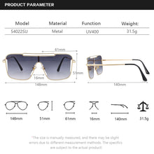 Load image into Gallery viewer, 54022 One Lens Square Sunglasses Retro Vintage Men Women's Shades UV400