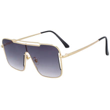 Load image into Gallery viewer, 54022 Oversized One Lens Square Goggle Sunglasses Men Women Shades Uv400 Vintage Glasses