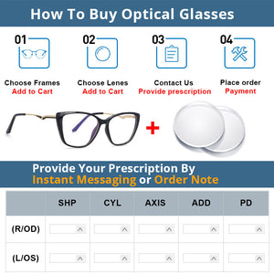 54025 Cat Eye Anti Blue Light TR90 Optical Glasses Frames Spring Leg Women Computer Eyeglasses