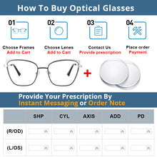Load image into Gallery viewer, 54030 Metal Anti Blue Light Optical Glasses Frames Retro Women Computer Eyeglasses