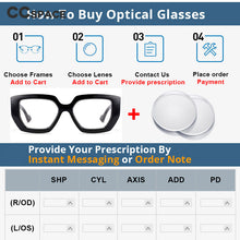 Load image into Gallery viewer, 54035 Square Anti Blue Light Oversized Glasses Frames Men Women Retro Computer Eyeglasses