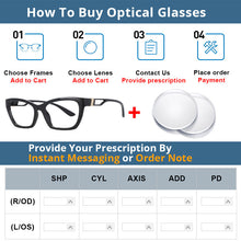 Load image into Gallery viewer, 54037 Small Frame Anti Blue Light Glasses Frames Cat Eye Women Brand Computer Eyeglasses