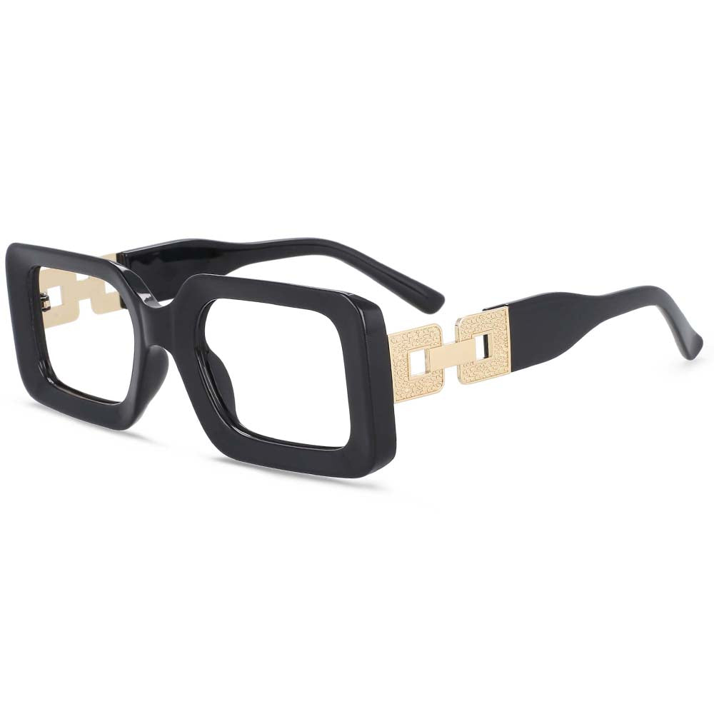 54038 Brand Anti Blue Light Rectangle Glasses Frames Oversized Chain Men Women Computer Eyeglasses