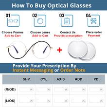 Load image into Gallery viewer, 54042 Round Metal Half Frame Anti Blue Light Optical Glasses Frames Men Women Computer Eyeglasses