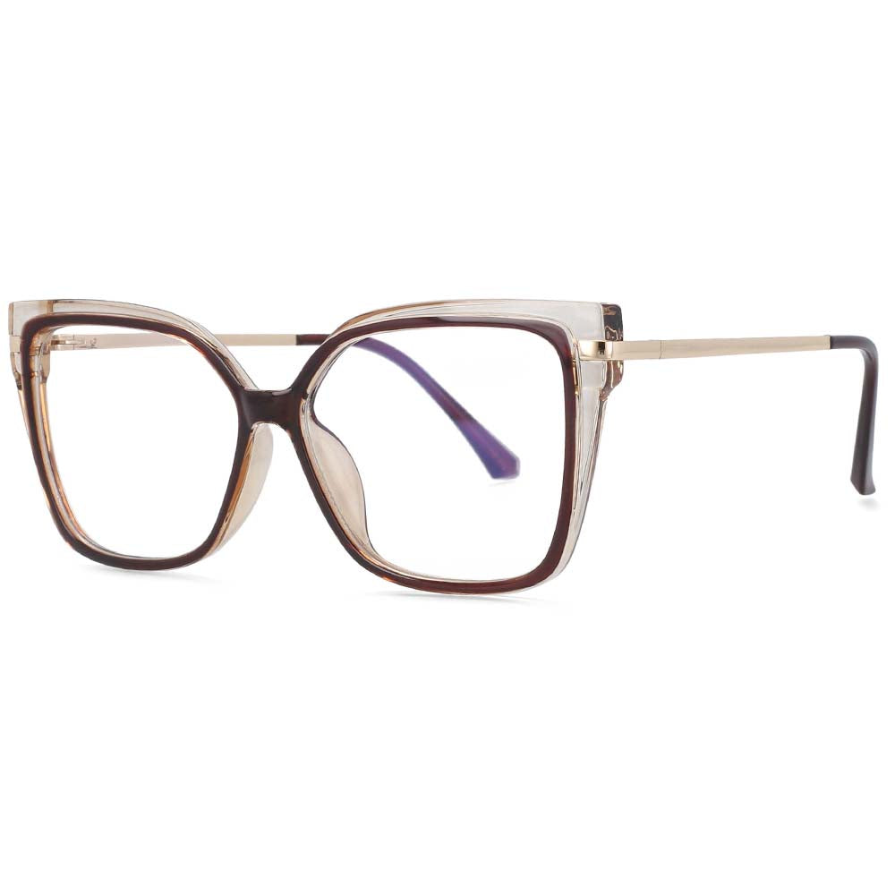 54043 Square Big Frame Anti Blue Light Glasses Frames Men Women TR90 Computer Eyeglasses