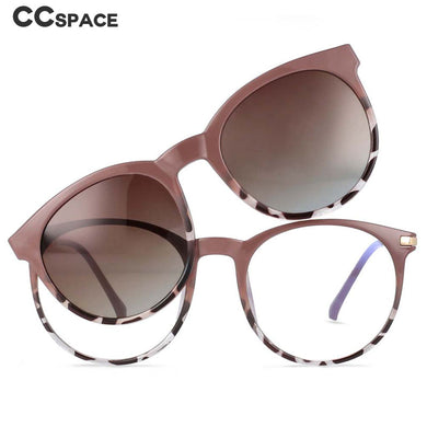 54044 Retro Round Anti Blue Light Glasses Frames Polarized Sunglasses Magnetic Clip Men Women Computer Eyeglasses