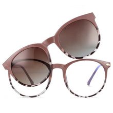 Load image into Gallery viewer, 54044 Retro Round Anti Blue Light Glasses Frames Polarized Sunglasses Magnetic Clip Men Women Computer Eyeglasses