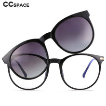 Load image into Gallery viewer, 54044 Retro Round Anti Blue Light Glasses Frames Polarized Sunglasses Magnetic Clip Men Women Computer Eyeglasses