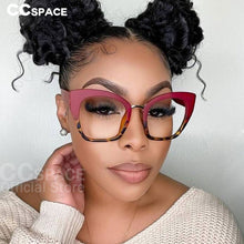 Load image into Gallery viewer, 54045 Oversized Cat Eye Anti Blue Light Glasses Frames Leopard Women Computer Eyeglasses