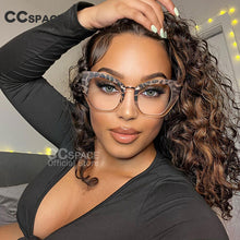 Load image into Gallery viewer, 54045 Oversized Cat Eye Anti Blue Light Glasses Frames Leopard Women Computer Eyeglasses