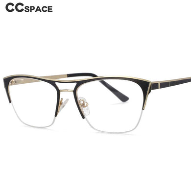 54046 Half Frame Anti Blue Light Metal Optical Prescription Glasses Frames Men Women Retro Computer Eyeglasses