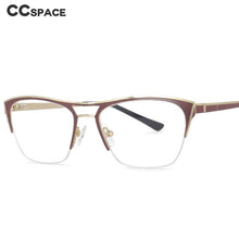 Load image into Gallery viewer, 54046 Half Frame Anti Blue Light Metal Optical Prescription Glasses Frames Men Women Retro Computer Eyeglasses