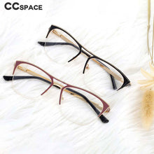 Load image into Gallery viewer, 54046 Half Frame Anti Blue Light Metal Optical Prescription Glasses Frames Men Women Retro Computer Eyeglasses