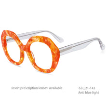 Load image into Gallery viewer, 54069 Oversized Round Acetate Optical Glasses Frames Women Marble Texture Eyeglasses