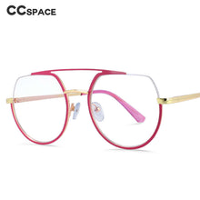 Load image into Gallery viewer, 54071 Oversized Half Frame Metal Anti Blue Light Optical Glasses Frames Men Women Computer Eyeglasses