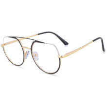 Load image into Gallery viewer, 54071 Oversized Half Frame Metal Anti Blue Light Optical Glasses Frames Men Women Computer Eyeglasses