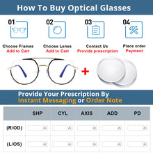 Load image into Gallery viewer, 54071 Oversized Half Frame Metal Anti Blue Light Optical Glasses Frames Men Women Computer Eyeglasses