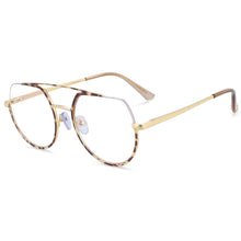 Load image into Gallery viewer, 54071 Oversized Half Frame Metal Anti Blue Light Optical Glasses Frames Men Women Computer Eyeglasses