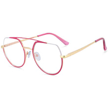Load image into Gallery viewer, 54071 Oversized Half Frame Metal Anti Blue Light Optical Glasses Frames Men Women Computer Eyeglasses