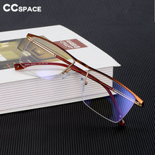 Load image into Gallery viewer, 54072 Rectangle Half Frame Anti Blue Light Metal Optical Glasses Frames Men Women Rimless Computer Eyeglasses