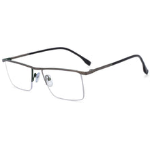 Load image into Gallery viewer, 54072 Rectangle Half Frame Anti Blue Light Metal Optical Glasses Frames Men Women Rimless Computer Eyeglasses