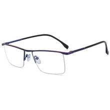 Load image into Gallery viewer, 54072 Rectangle Half Frame Anti Blue Light Metal Optical Glasses Frames Men Women Rimless Computer Eyeglasses