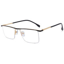Load image into Gallery viewer, 54072 Rectangle Half Frame Anti Blue Light Metal Optical Glasses Frames Men Women Rimless Computer Eyeglasses