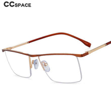 Load image into Gallery viewer, 54072 Rectangle Half Frame Anti Blue Light Metal Optical Glasses Frames Men Women Rimless Computer Eyeglasses