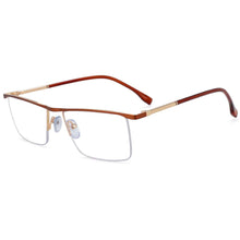 Load image into Gallery viewer, 54072 Rectangle Half Frame Anti Blue Light Metal Optical Glasses Frames Men Women Rimless Computer Eyeglasses
