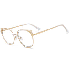 Load image into Gallery viewer, 54076 Cat Eye Anti Blue Light Hollow Metal Optical Glasses Frames Men Women Computer Eyeglasses