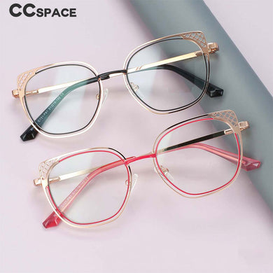 54076 Cat Eye Anti Blue Light Hollow Metal Optical Glasses Frames Men Women Computer Eyeglasses