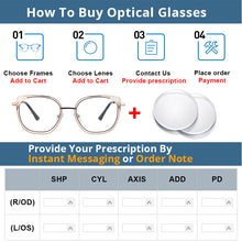 Load image into Gallery viewer, 54076 Cat Eye Anti Blue Light Hollow Metal Optical Glasses Frames Men Women Computer Eyeglasses