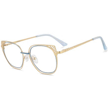 Load image into Gallery viewer, 54076 Cat Eye Anti Blue Light Hollow Metal Optical Glasses Frames Men Women Computer Eyeglasses