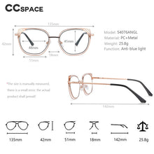 Load image into Gallery viewer, 54076 Cat Eye Anti Blue Light Hollow Metal Optical Glasses Frames Men Women Computer Eyeglasses