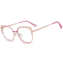 Load image into Gallery viewer, 54076 Cat Eye Anti Blue Light Hollow Metal Optical Glasses Frames Men Women Computer Eyeglasses