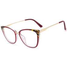 Load image into Gallery viewer, 54077 Women Leopard Glasses Frames Anti Blue Light Men Tr90 Computer Eyeglasses
