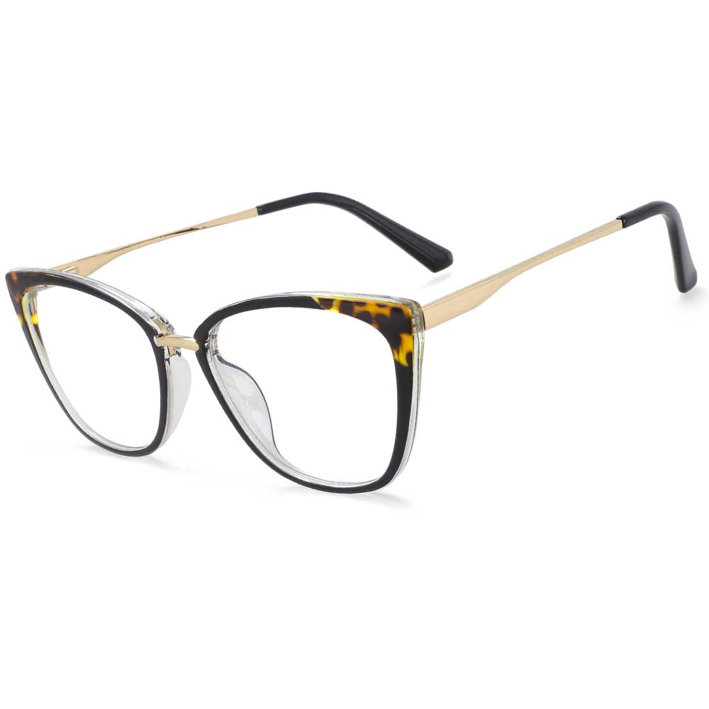 54077 Women Leopard Glasses Frames Anti Blue Light Men Tr90 Computer Eyeglasses