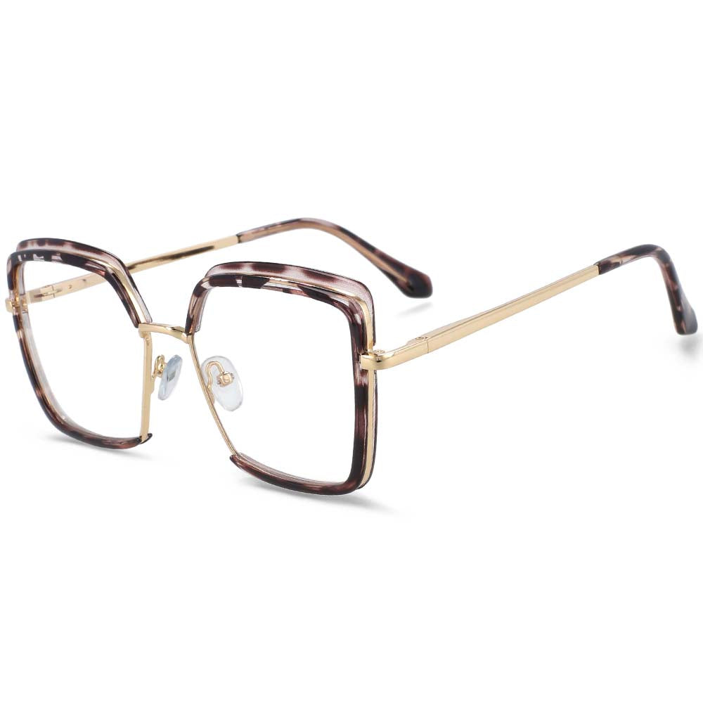 54078 Half Frame Square Big Frame Anti Blue Light Optical Glasses Frames Men Women Computer Eyeglasses