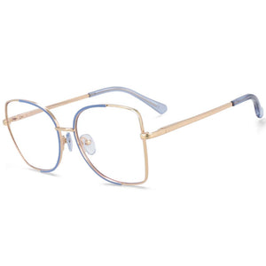 54079 Half Frame Anti Blue Light Metal Optical Glasses Frames Spring Leg Women Men Computer Eyeglasses