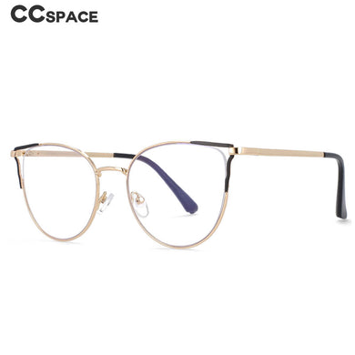 54080 Metal Anti Blue Light Spring Leg Cat Eye Optical Glasses Frames Women Computer Eyeglasses
