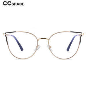 54080 Metal Anti Blue Light Spring Leg Cat Eye Optical Glasses Frames Women Computer Eyeglasses