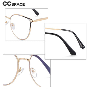 54080 Metal Anti Blue Light Spring Leg Cat Eye Optical Glasses Frames Women Computer Eyeglasses