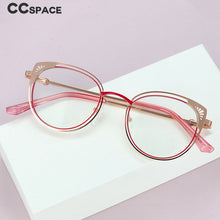 Load image into Gallery viewer, 54081  Women Cat Eye Anti Blue Light Metal Optical Glasses Frames Hollow Pattern Computer Eyeglasses