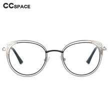 Load image into Gallery viewer, 54081  Women Cat Eye Anti Blue Light Metal Optical Glasses Frames Hollow Pattern Computer Eyeglasses