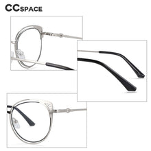 Load image into Gallery viewer, 54081  Women Cat Eye Anti Blue Light Metal Optical Glasses Frames Hollow Pattern Computer Eyeglasses