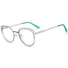 Load image into Gallery viewer, 54081  Women Cat Eye Anti Blue Light Metal Optical Glasses Frames Hollow Pattern Computer Eyeglasses