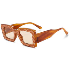 Load image into Gallery viewer, 54082 Square Punk Sunglasses Leopard Men Women Shades Uv400 Vintage Glasses
