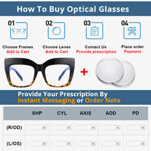 Load image into Gallery viewer, 54084 Retro Cat Eye Oversized Anti Blue Light Glasses Frames Women Computer Eyeglasses